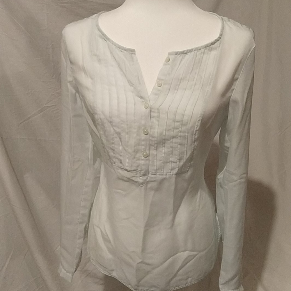 Loft sheer aqua blue top